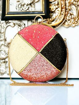 Toobacraft - Women Multi-Color Handicraft Beautiful Oval Box Clutch