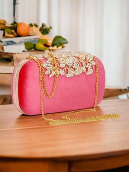 Toobacraft - Women Pink Handcrafted Beautiful Party Clutch