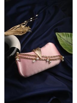 Toobacraft - Women Pink Handcrafted Beautiful Bling Box Clutch