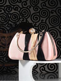 Toobacraft - Women Pink Pebble Handcrafted Beautiful Bling Box Clutch