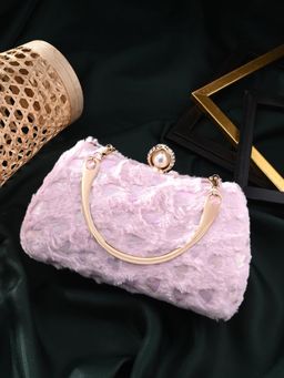 Toobacraft - Women Pink Handcrafted Beautiful Bling Box Clutch