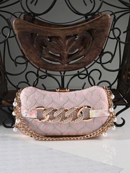 Toobacraft - Women Pink Pebble Handcrafted Beautiful Bling Box Top Hand Clutch