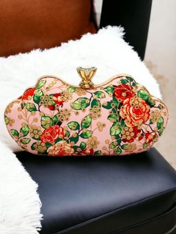 Toobacraft - Women Pink Handicraft Box Clutch