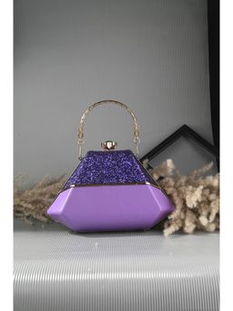 Toobacraft - Women Purple Handicraft Hand Embellished Box Clutch