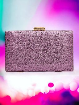 Toobacraft - Women Purple Handicraft Hand Embellished Box Clutch