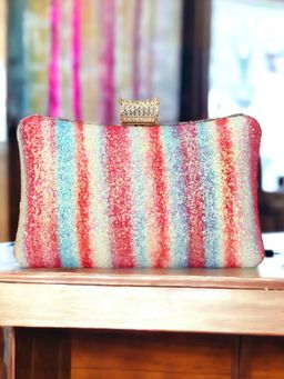 Toobacraft - Women Multi-Color Handicraft Beautiful Flower Clutch