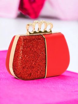 Toobacraft - Women Red Handcrafted Beautiful Party Clutch