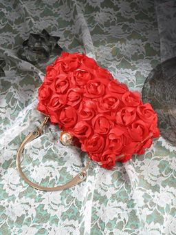 Toobacraft - Women Red Handcrafted Beautiful Bling Box Clutch