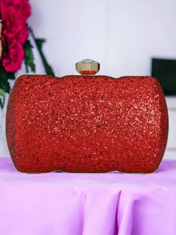 Toobacraft - Women Red Handicraft Beautiful Box Clutch