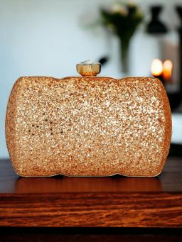 Toobacraft - Women Gold Handicraft Beautiful Box Clutch