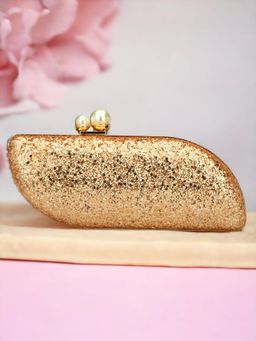 Toobacraft - Women Gold Handicraft Hand Embellished Box Clutch