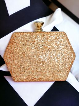 Toobacraft - Women Gold Handicraft Hand Embellished Box Clutch