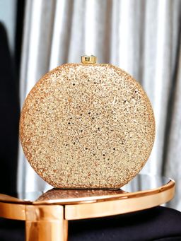 Toobacraft - Women Gold Handicraft Hand Embellished Box Clutch