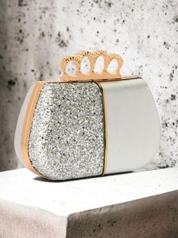 Toobacraft - Women Silver Handcrafted Beautiful Party Clutch