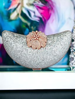 Toobacraft - Women Silver Handicraft Hand Embellished Box Clutch