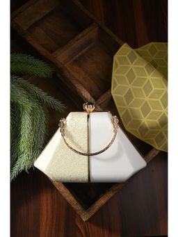 Toobacraft - Women Handcrafted Beautiful Party White Clutch