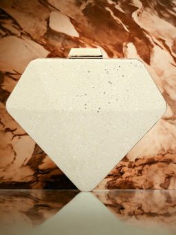 Toobacraft - Women White Handicraft Hand Embellished Box Clutch