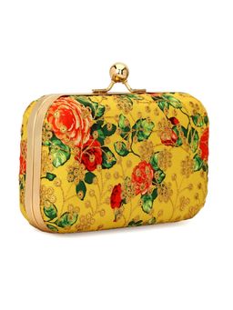 Toobacraft - Women Yellow Handicraft Beautiful Bling Box Clutch