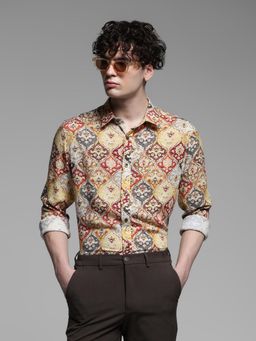 Jack & Jones - Multicolor Cotton Slim Fit Paisley Shirt