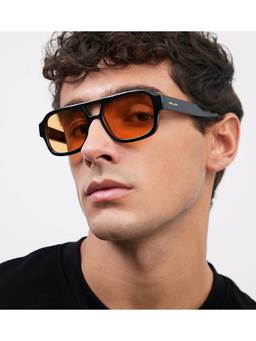 MELLER - Orange Full Rim Square Frame Contemporary Unisex Sunglasses -238524