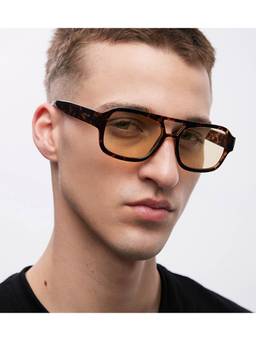 MELLER - Yellow Full Rim Square Frame Contemporary Unisex Sunglasses -238526