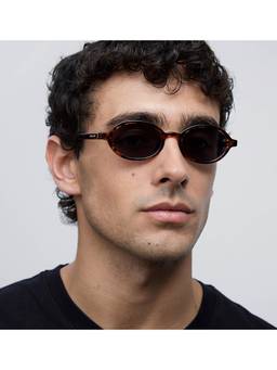 MELLER - Grey Full Rim Oval Frame Contemporary Unisex Sunglasses -238657