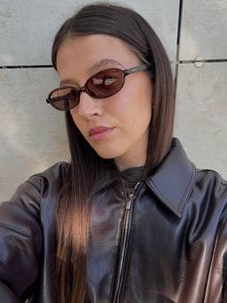 MELLER - Brown Full Rim Oval Frame Contemporary Unisex Sunglasses -238658
