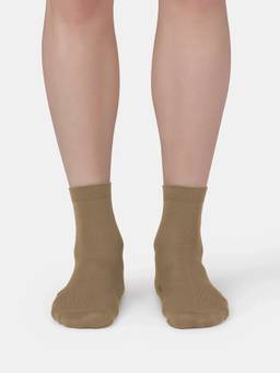 Jockey - 7151 Men Mercerized Cotton Stretch Ankle Length Socks-Khaki