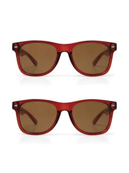 HASHTAG EYEWEAR - Brown Polarized Wayfarer Sunglasses (Pack 2) -Combo_RM-RMB-BRN-BRN