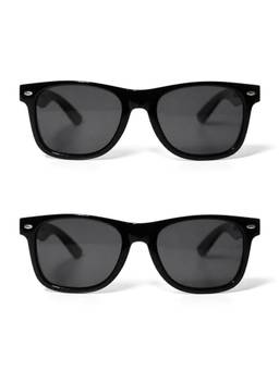 HASHTAG EYEWEAR - Black Polarized Wayfarer Sunglasses (Pack 2) -Combo_RM-RMS-G-BLK-BLK