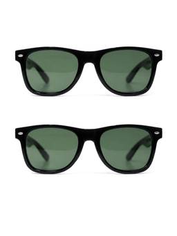 HASHTAG EYEWEAR - Green Polarized Wayfarer Sunglasses (Pack 2) -Combo_RM-RMS-G-BLK-GRN