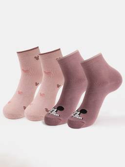 Jockey - D803 Women Disney Cotton Ankle Socks-Wistful Mauve & Pale Mauve (Pack Of 2)