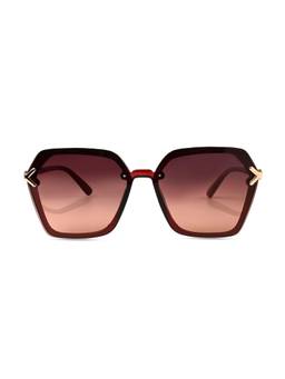 HASHTAG EYEWEAR - Brown Women Rectangle Sunglasses -WB-G15062-WINE RED