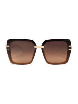 HASHTAG EYEWEAR - Brown Women Square Sunglasses -WB-G15065-WHITE