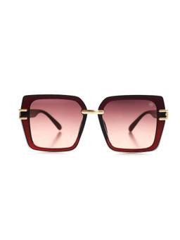 HASHTAG EYEWEAR - Brown Women Square Sunglasses -WB-G15065-WINE RED