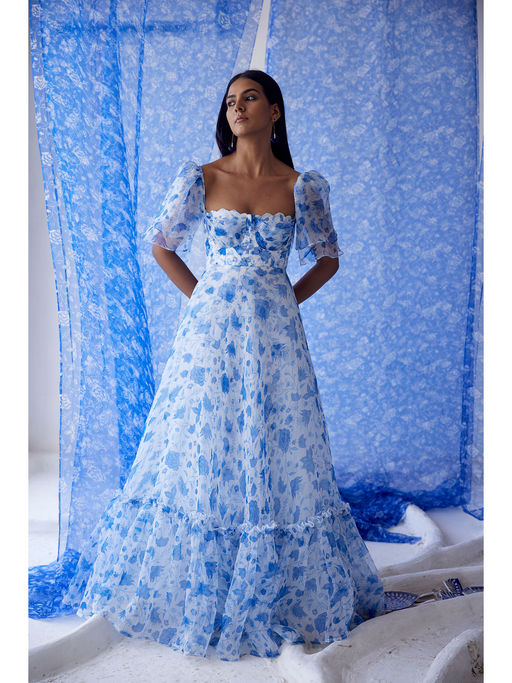 Buy Baise Gaba White Heer Organza Dress Online