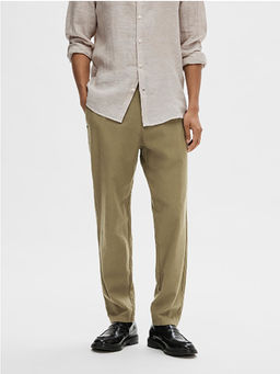 Selected - Green Mid Rise Linen Pants