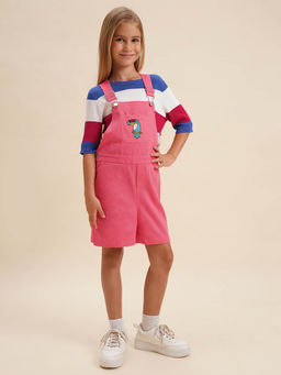 VERO MODA - Girls Embroidery Regular Fit Pink Playsuit