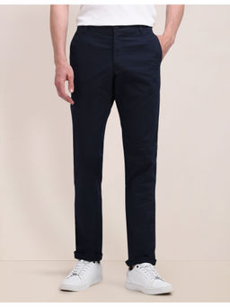 U.S. POLO ASSN. - Navy Blue Denver Slim Fit Solid Trouser