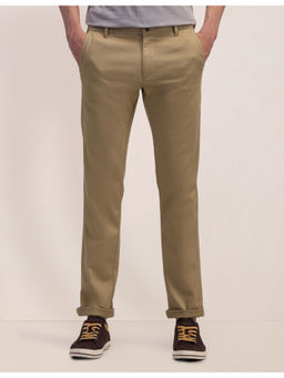U.S. POLO ASSN. - Beige Denver Slim Fit Dobby Trouser