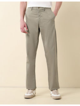 U.S. POLO ASSN. - Beige Solid Riley Straight Fit Twill Trouser