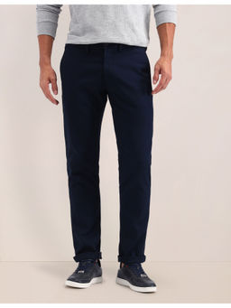 U.S. POLO ASSN. - Navy Blue Denver Slim Fit Solid Trouser