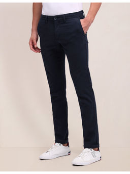 U.S. POLO ASSN. - Navy Blue Denver Slim Fit Dobby Trouser