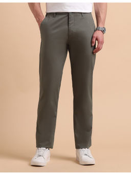 U.S. POLO ASSN. - Green Satin Slim Fit Trouser