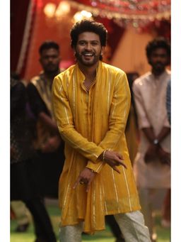 HILO DESIGN - Utsav Yellow Butta Patti Kurta with Dupatta