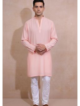 HILO DESIGN - Rose Mist Pink Cotton Silk Kurta