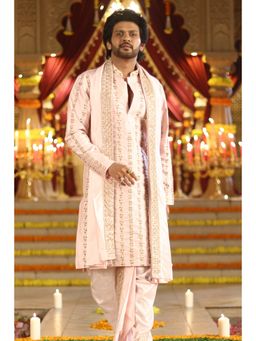 HILO DESIGN - Equestrian Beige Embroidered Kurta