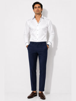 CLUBHAVANA - Men Navy Blue Solid/Plain Shirt