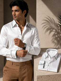 CLUBHAVANA - Men Green Solid/Plain Shirt