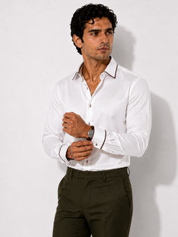 CLUBHAVANA - Men Brown Solid/Plain Shirt
